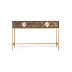 Console manguier noyer et doré élégance unique