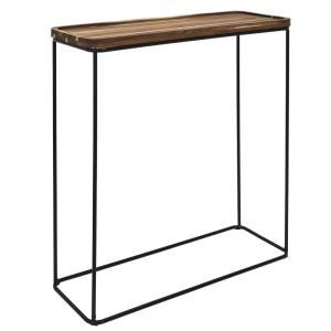 Console métallique avec plateau en bois d'acacia
