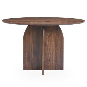 Console moderne ovale 120cm bois foncé