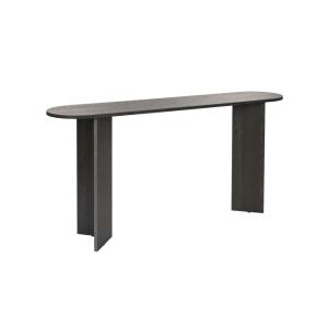 Console ovale 150 cm design - décor bois noir