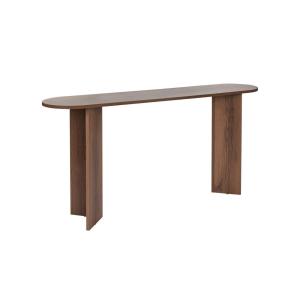 Console ovale 150 cm design - décor noyer clair