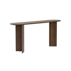 Console ovale 150 cm design - décor noyer foncé