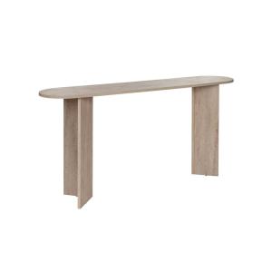 Console ovale 150 cm design - décor travertin