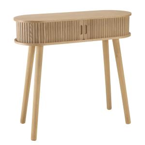 Console ovale 80x30cm en bois couleur naturelle