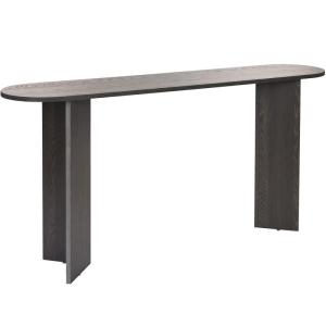 Console ovale effet bois noir 150 cm