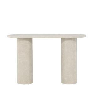 Console ovale effet marbre L130cm - Beige