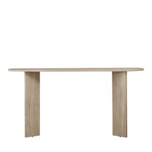 Console ovale en effet travertin L150cm - Beige