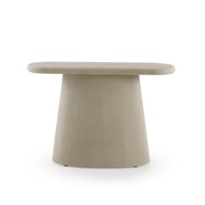 Console ovale en polyrésine ciment sable