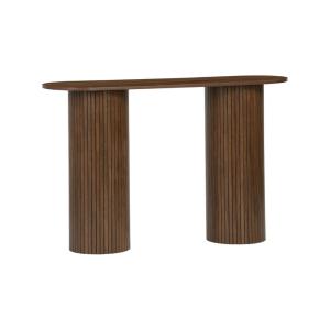 Console ovale scandinave, noyer
