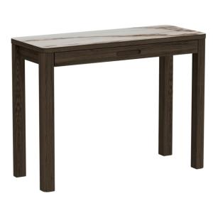 Console rectangulaire en céramique et chêne fumé L100