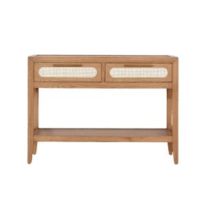 Console style contemporain, plateau en chêne, 2 tiroirs en…