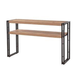 Console style industriel - bois et noir - 140 cm