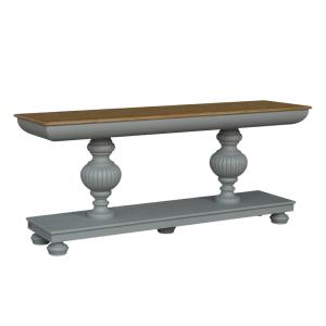 Console style shabby chic, plateau en chêne, pieds balustre…