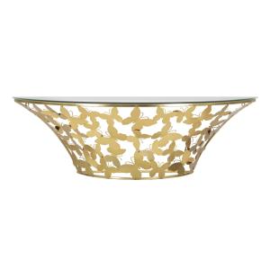 Console suspendue en métal doré avec papillons 120x40,5x37,…