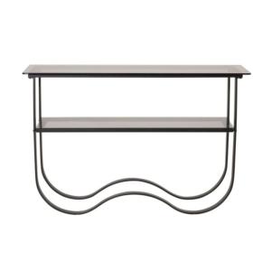 Console tendance en verre et métal EVY métal   verre noir