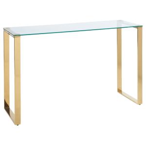 Console verre de sécurité doré 120 cm 75 cm