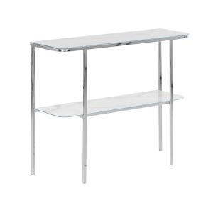 Console verre de sécurité marbre argenté