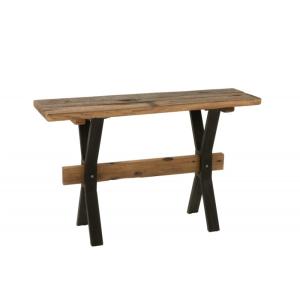Console vieilli en bois marron 120x35x75 cm