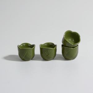 Coquetiers en céramique verte (x4)