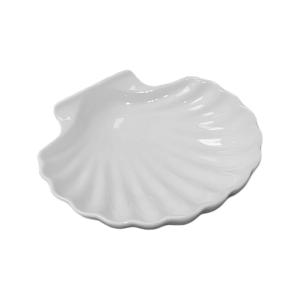 Coquille Saint Jacques 15x12 cm blanc en porcelaine