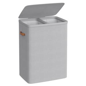 Corbeille à linge sale de 170 l 2 compartiments avec couver…