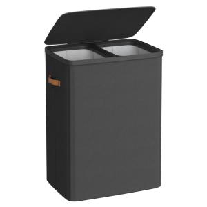 Corbeille à linge sale de 170 l 2 compartiments avec couver…