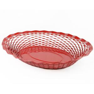 Corbeille à pain 30x24 cm  rouge en acier inoxydable (inox)