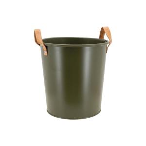 Corbeille à papier en métal  kaki