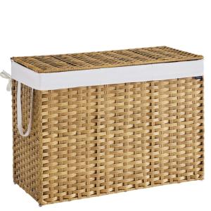 Corbeille de linge sale 200 l avec couvercle pliable couleu…