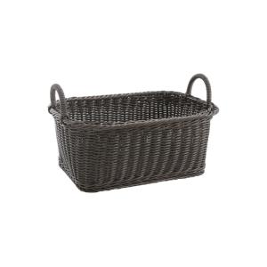 Corbeille de rangement en rotin synthétique avec anses – ra…