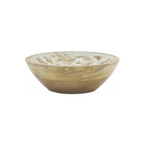 Corbeille en manguier déco fougères diamètre 18 cm