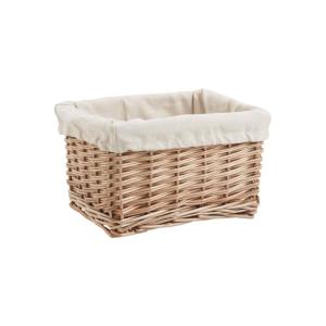 Corbeille rectangulaire en osier doublé coton 38 x 30 x 20…
