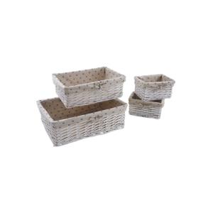 Corbeilles blanches rangement malin (lot de 4)