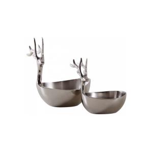 Corbeilles cerf en aluminium (lot de 2)