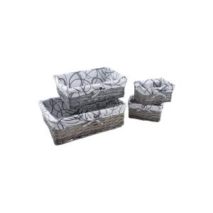 Corbeilles de rangement en éclisse grise (lot de 4)