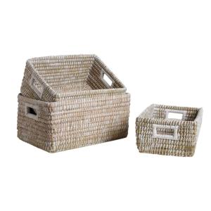 Corbeilles de rangement en jonc (lot de 3)