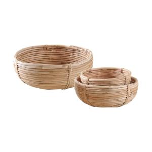 Corbeilles rondes en rotin naturel (lot de 3)