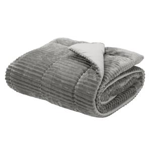 Couette Fibre Velvet 500gr Stripes Gris 180x270cm