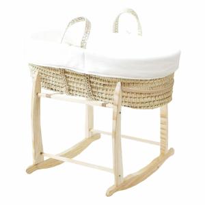 Couffin avec Support Bois - Habillage Nuage en Coton Bio