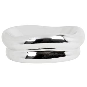 Coupe décorative en dolomite argentée