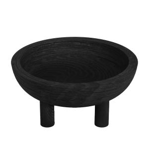 Coupe design en bois sculpté paulownia noir
