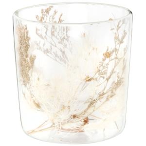 Coupe double paroi en verre avec fleurs H13