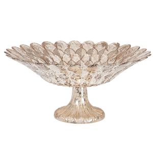 Coupe sur pied en verre doré