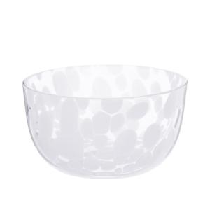 Coupelle en verre blanc et transparent