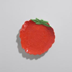 Coupelle framboise en grès rouge et vert