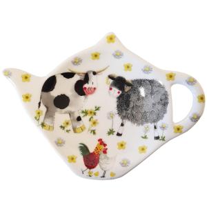 Coupelle pour sachets de thé en porcelaine blanche à motif…