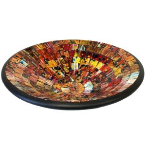 Coupelle vide-poche ronde artisanale rouge 27 cm
