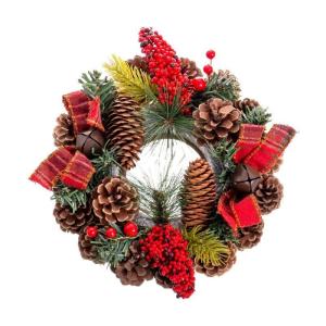 Couronne de Noël Rouge Multicouleur PVC Ananas 22 x 22 x 10…