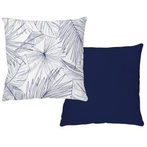 Coussin 40x40cm Feuille Bleu