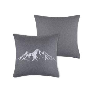 Coussin 45 x 45 cm gris imprimé montagne Charvin